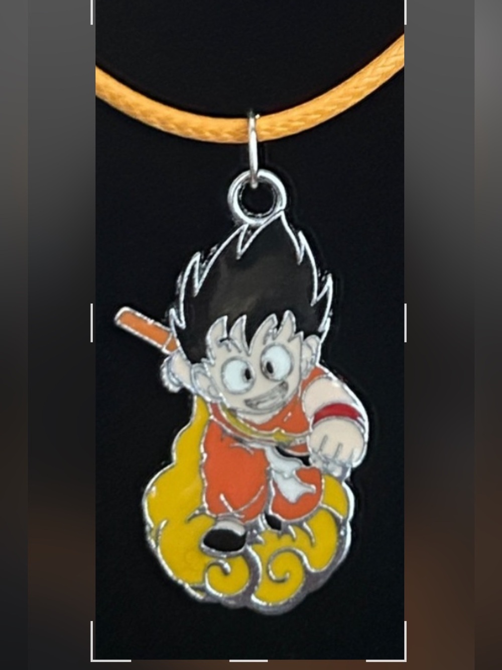 Kids Orange Cord Necklace with Cartoon Pendant
